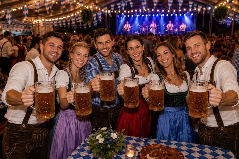 Guests celebrating at Stockholm Oktoberfest