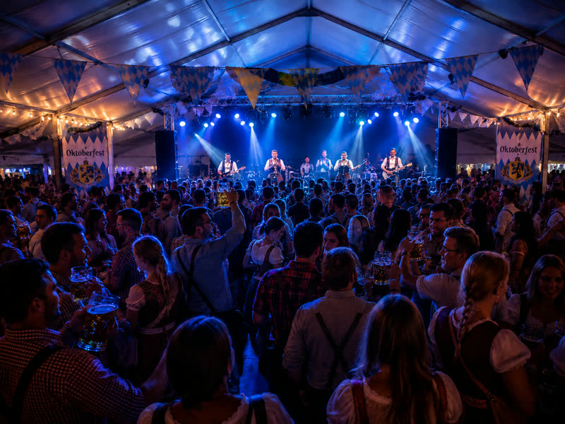 Guests celebrating at Stockholm Oktoberfest