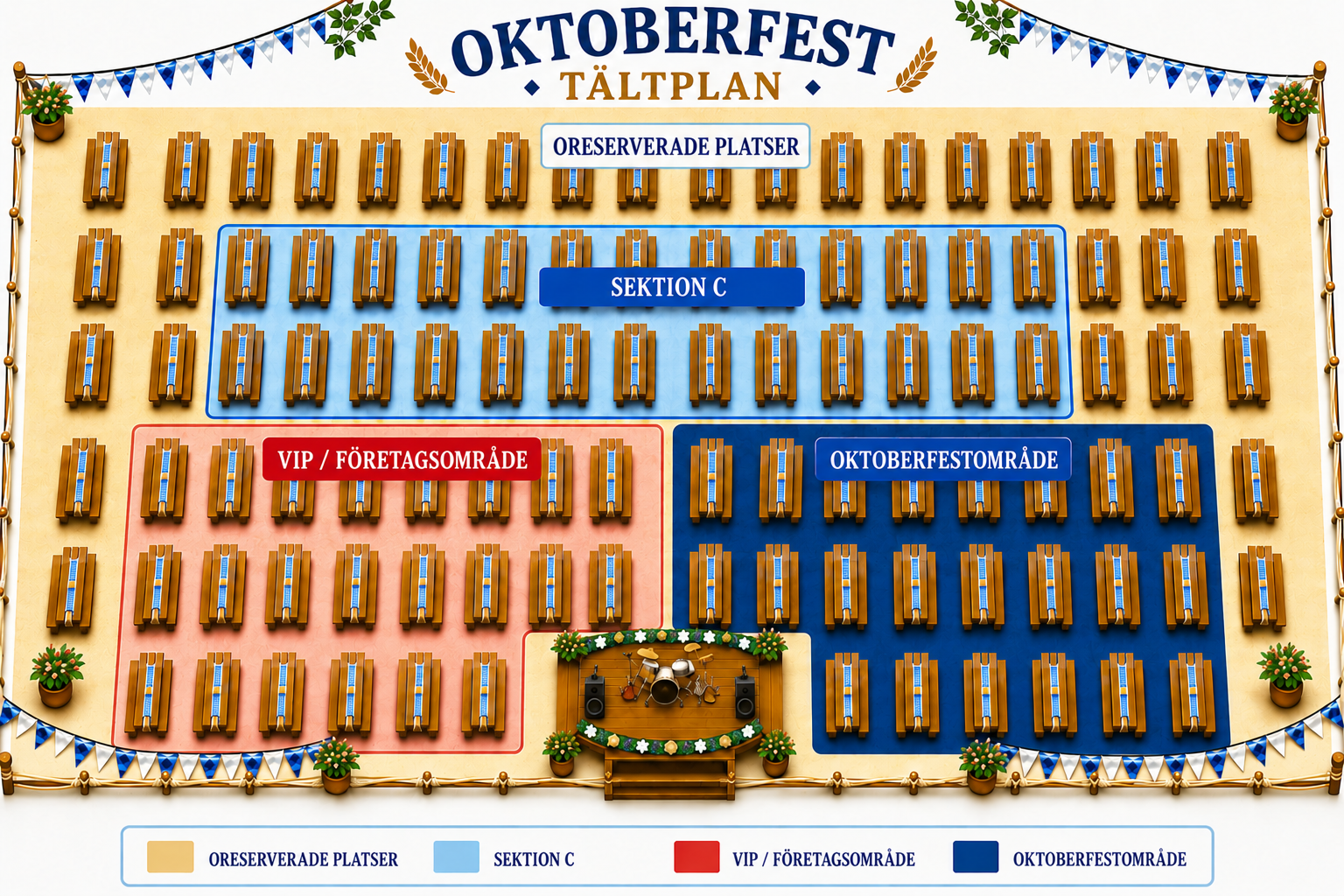 Sittplatskarta för Oktoberfest